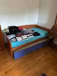 Cama extensível solteiro/casal em madeira