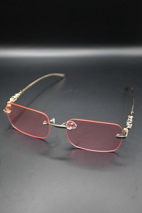 Różowe Okulary Zerówki Kwadratowe Szkiełka