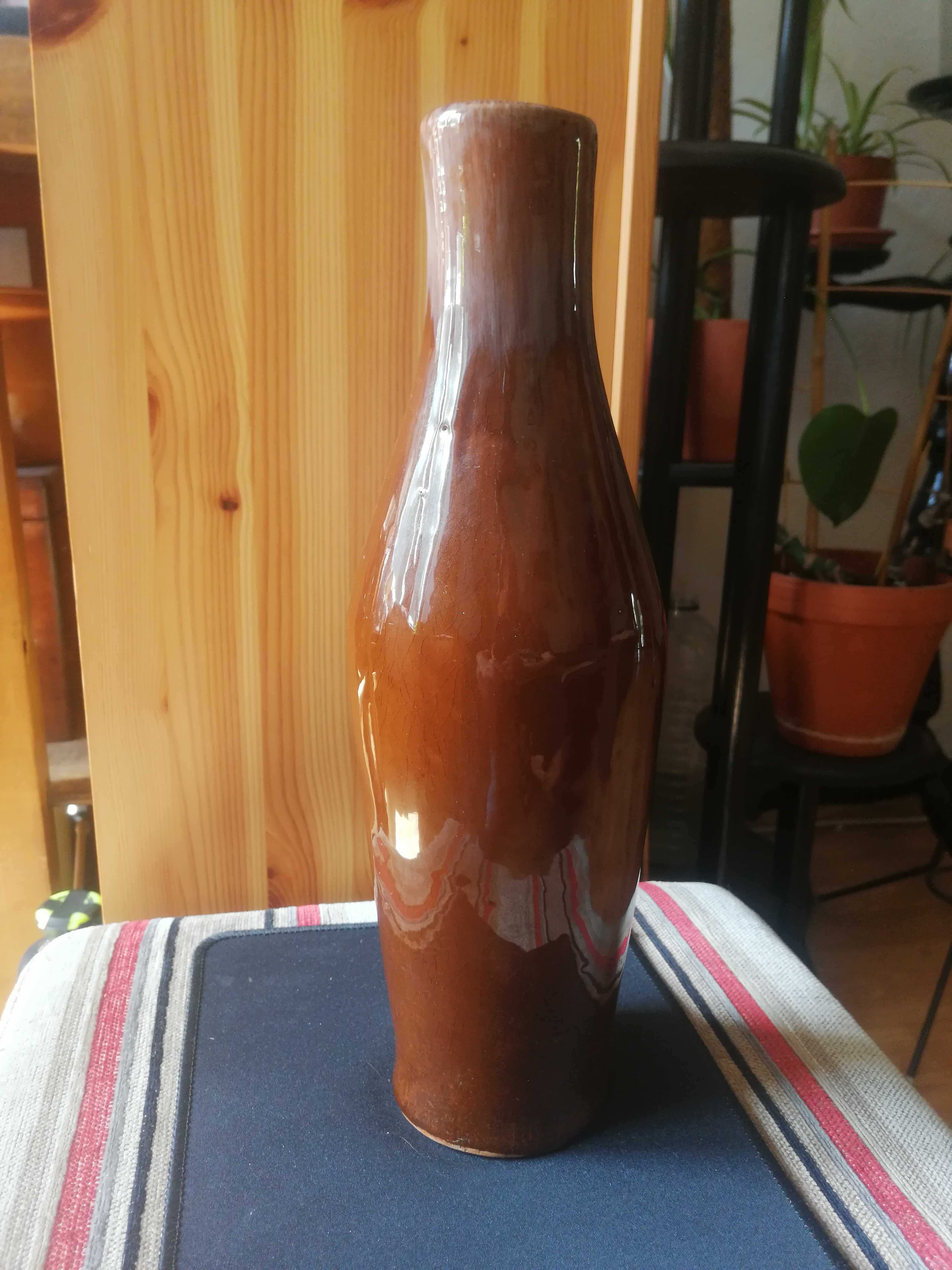 Stary wazon brązowy PRL ceramika