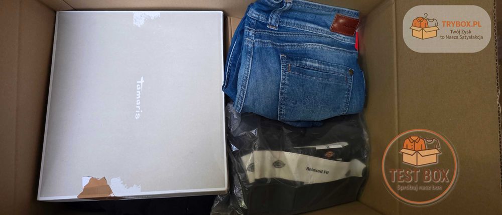 Box pełen markowych ubrań Guess, Nike, Hilfiger, Calvin Klein 90% NOWE