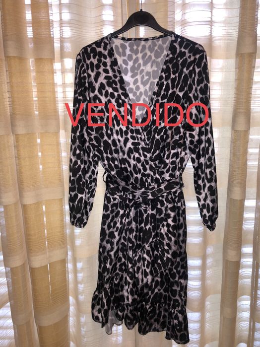 Vestido animal print / Vestido organza/renda / Vestido Mostarda