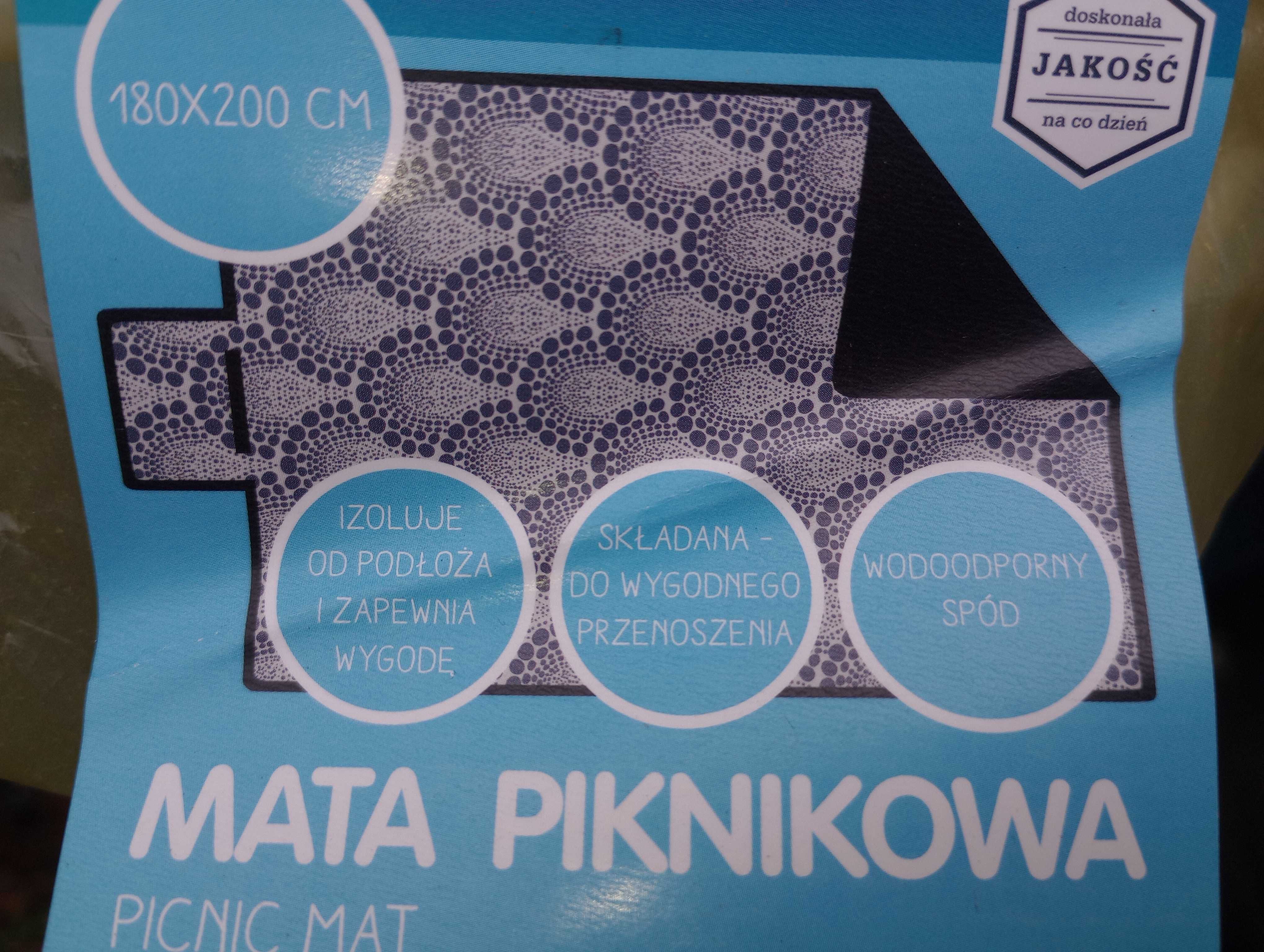 NOWY Duży Koc - Mata Piknikowa 180 X 200 Cm Super Jakość !