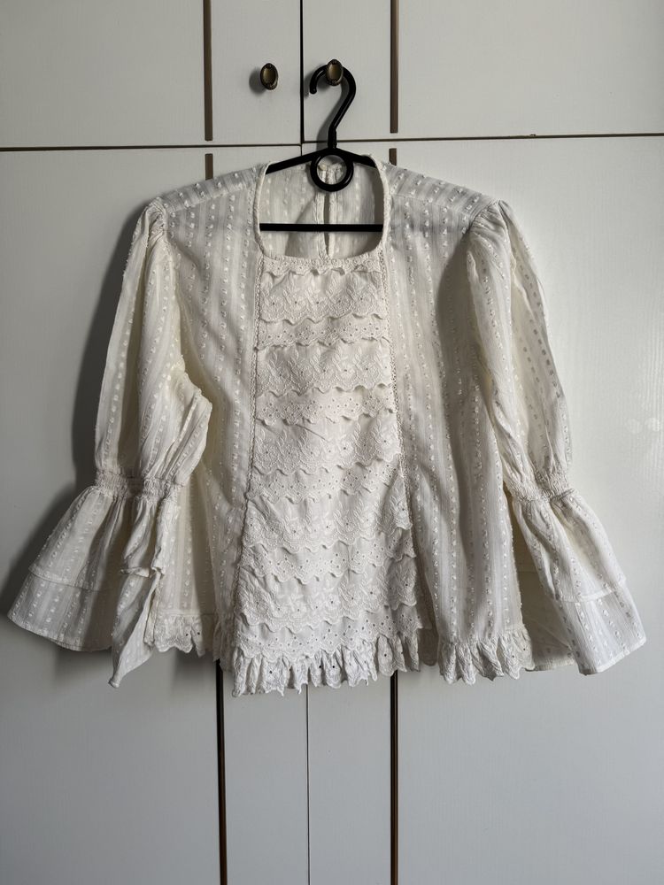 Bluzka haftowana ażurowa Zara 38/M