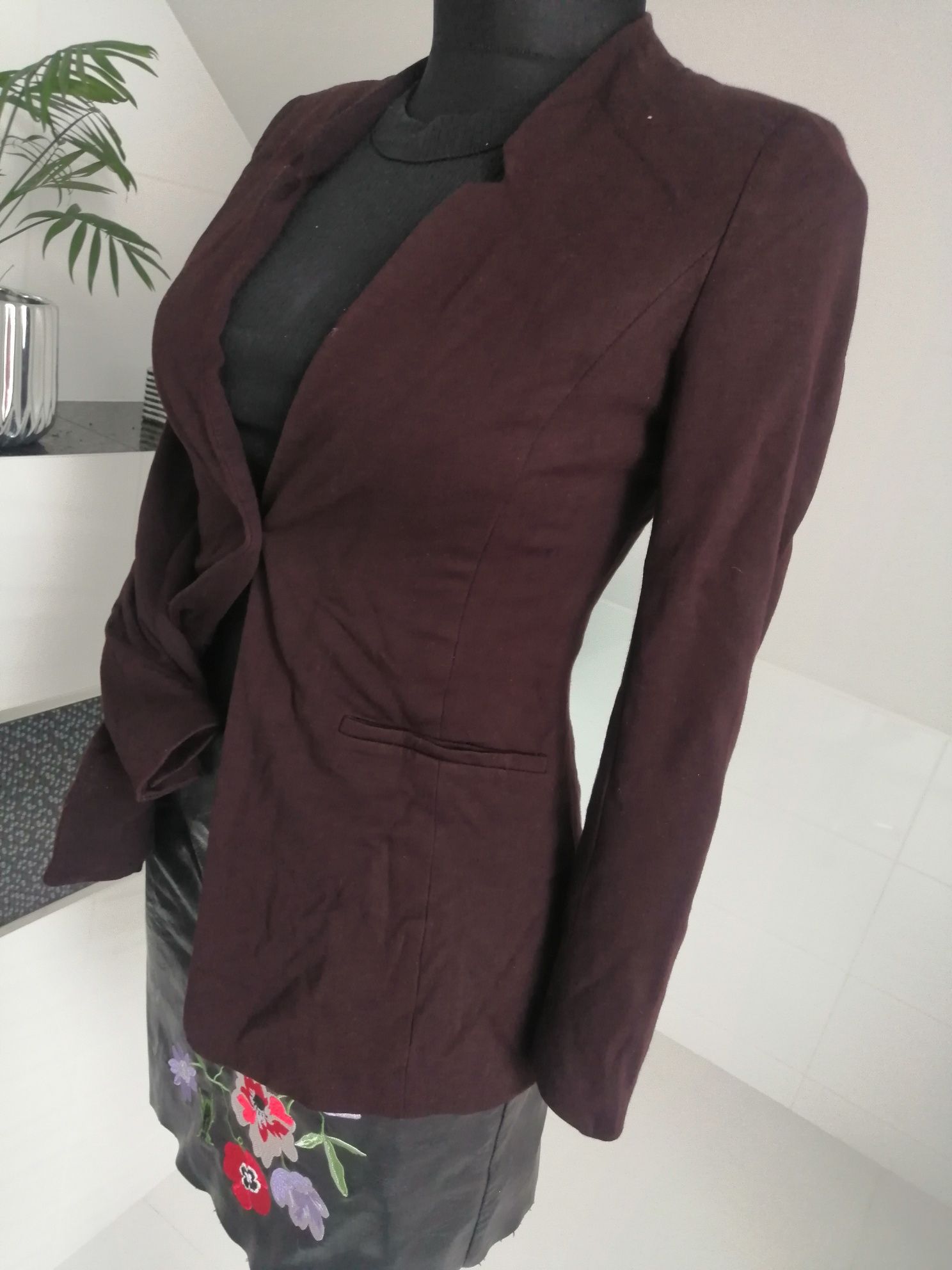 Marynarka bordowa Zara xs 34