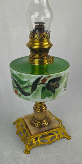 Piękna kolumnowa lampa naftowa SECESJA XIX w - Francja