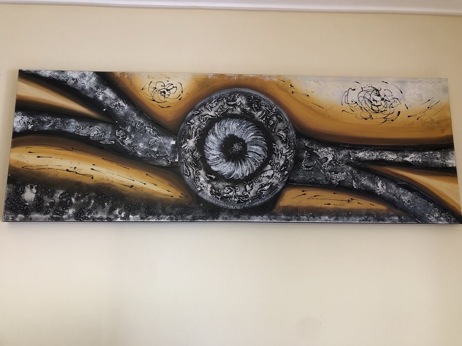 Quadro em tela em relevo