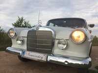 Klasyczna limuzyna biały Mercedes Skrzydlak na wynajem do ślubu