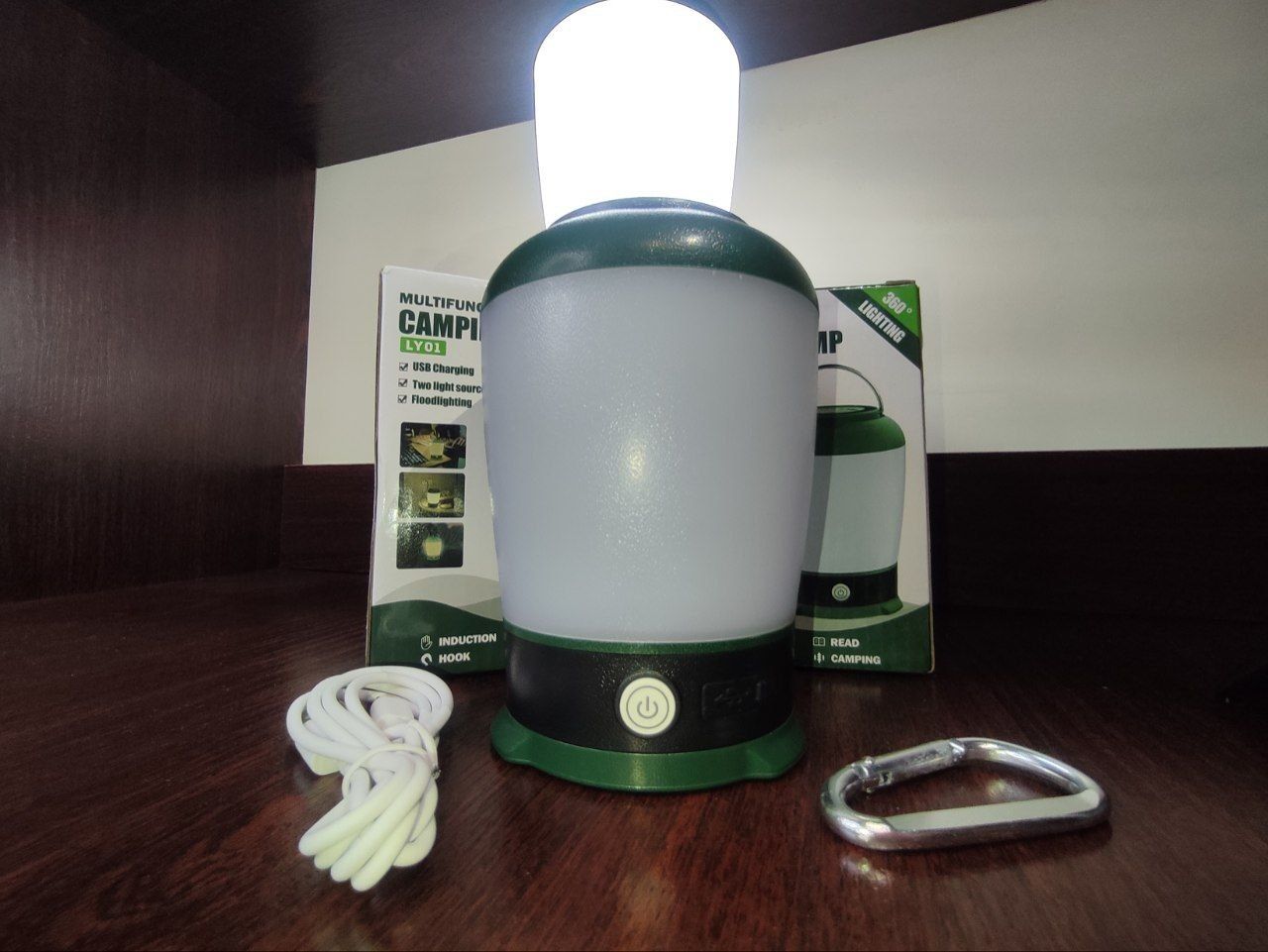 Фонарь, ліхтар, лампа для кемпінгу 360° USB Green (LY01)