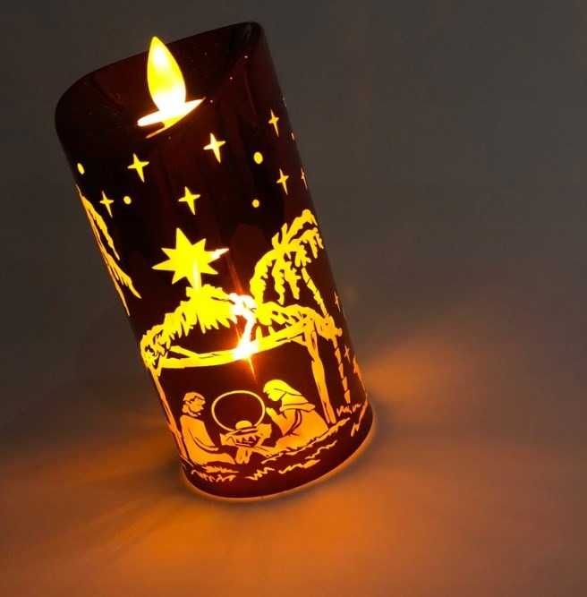 ŚWIECZKA led wkład do znicza świeca 5x7,5 cm ciepły biały świąteczna
