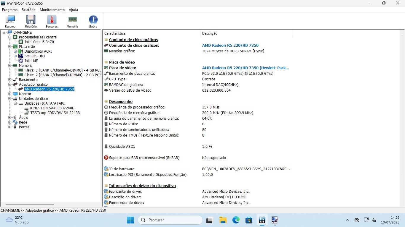 Computador DI i5 com SSD e Windows 11 PRO