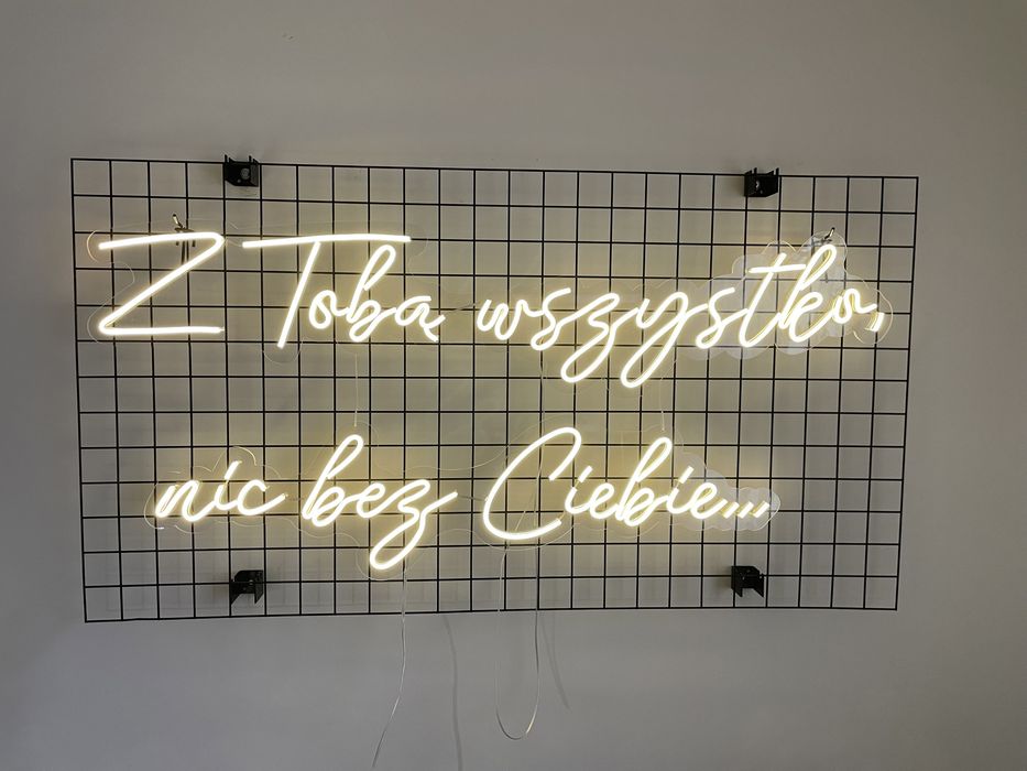 Z Tobą wszystko nic bez Ciebie ledon neon ślubny na ściankę led