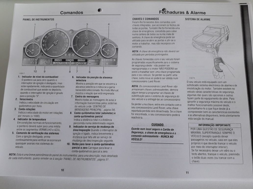 Manual Proprietário Range Rover + Som, TV e Navegação | Fotocopiado