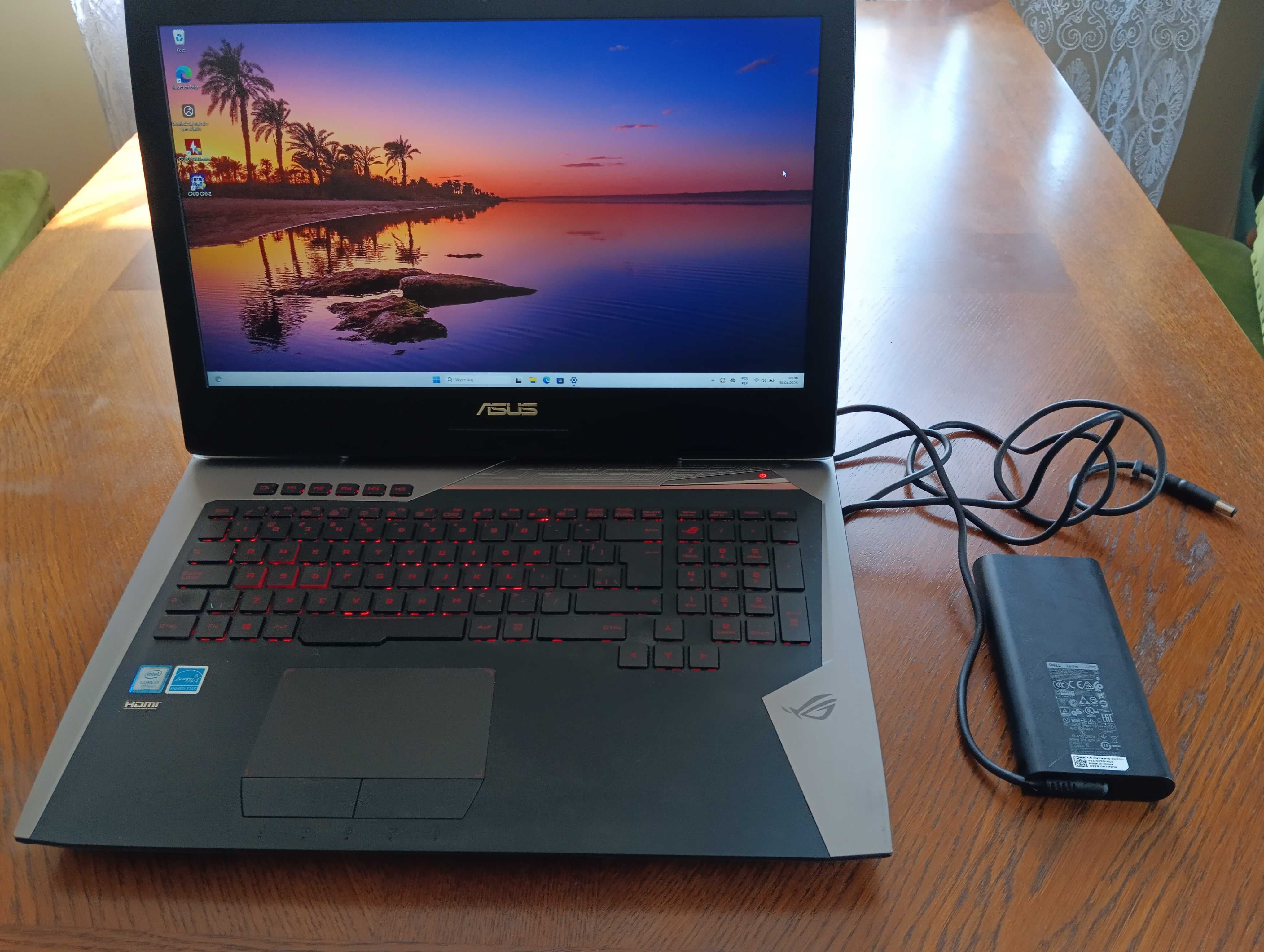 Laptop do Gier/ASUS G752V/i7-7700/16GB/256GB SSD/GeForce GTX 1070 8GB