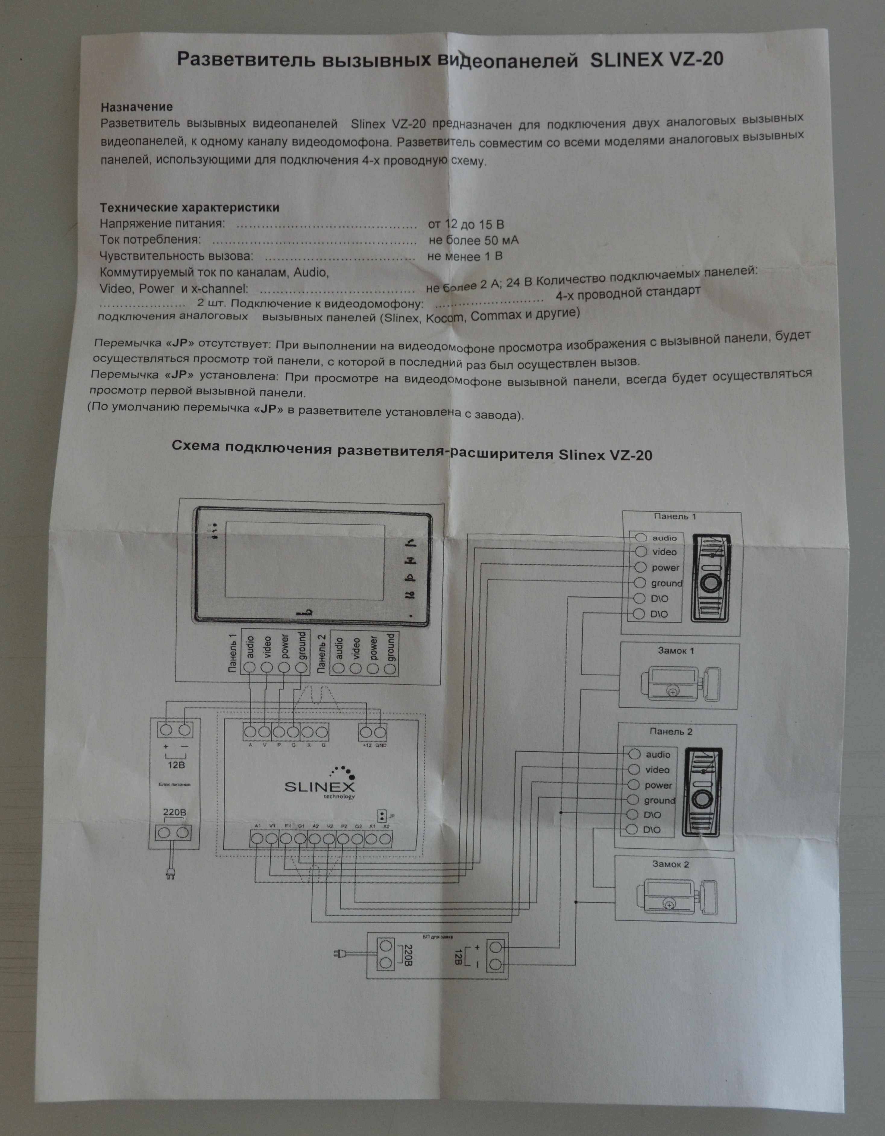 Розгалужувач Slinex VZ-20