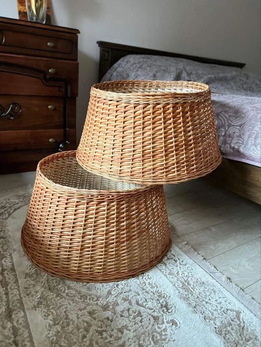 Плетений кошик під ялинку натуральний світло-коричневий 65 70 75 80 см