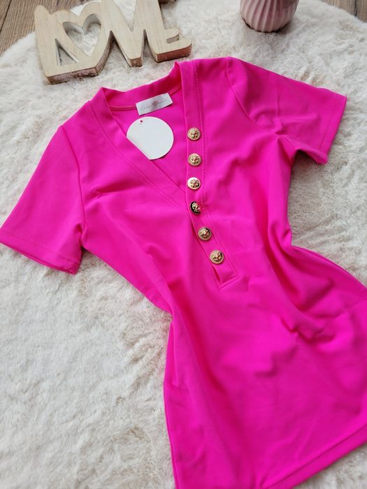 Bluzka prążek Lady drama 1 róż