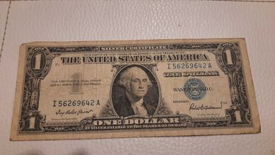 Banknot 1 USD silver certificate niebieska pieczęć