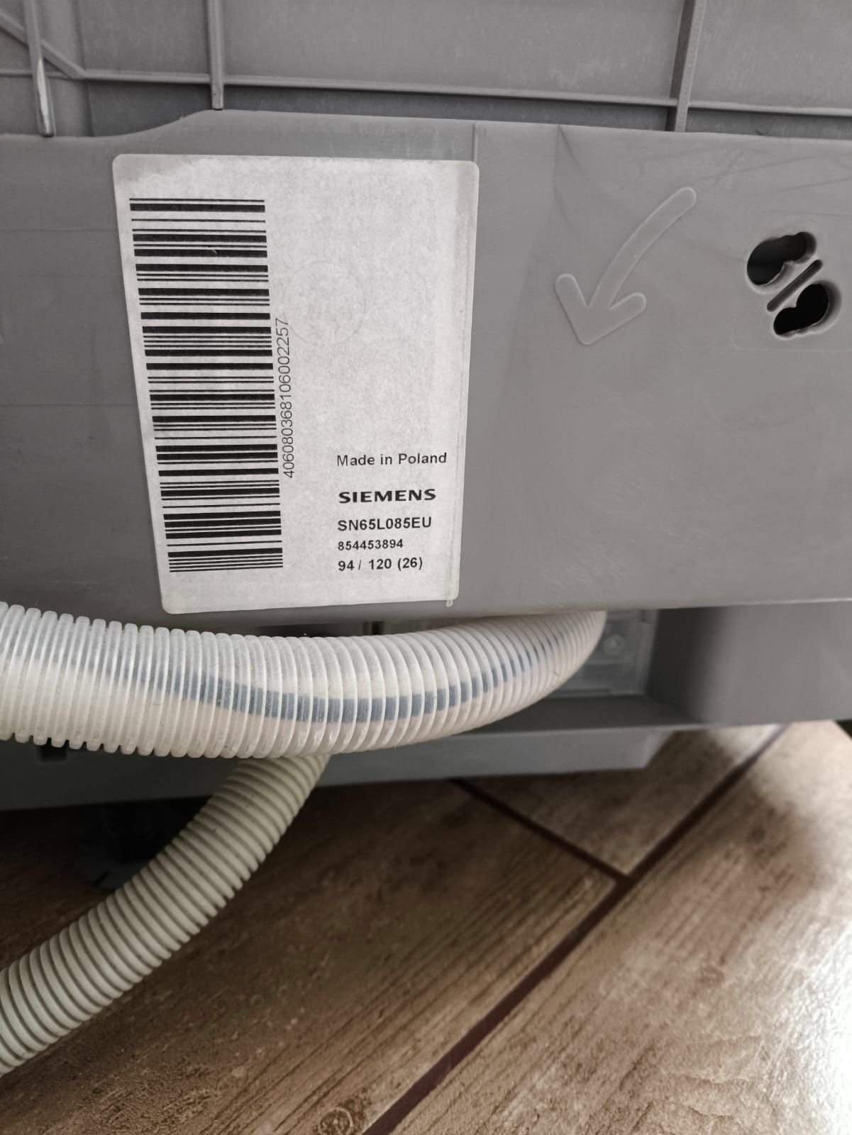 Zmywarka do zabudowy Siemens model SN65L085EU