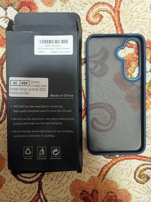 Чехол FNTCASE for Samsung Galaxy S24+/Plus  blue matte, t-con