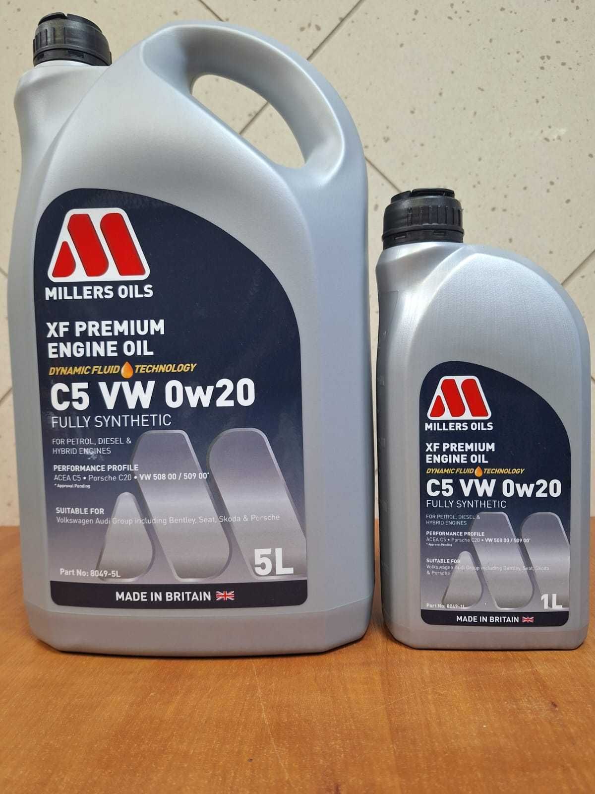 Olej Syntetyczny Millers Oil XF PREMIUM C5 VW 0w20 5L 1L 8049