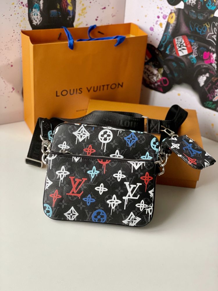 Чоловіча мужская сумка барсетка Louis Vuitton Trio