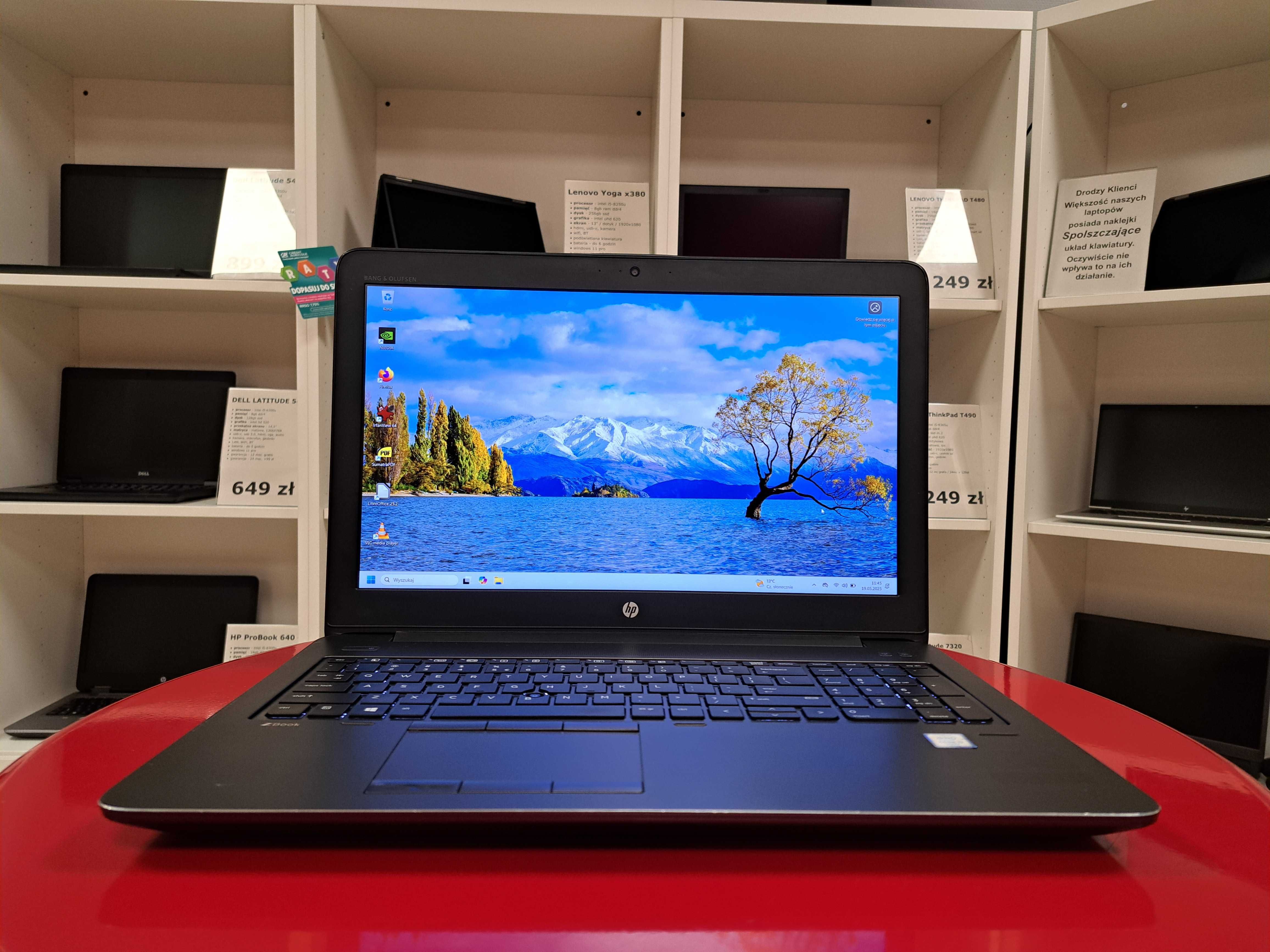 Laptop 15" HP ZBOOK G3 i7 32GB 512GB SSD nVidia Quadro 2GB Win11 HDMI