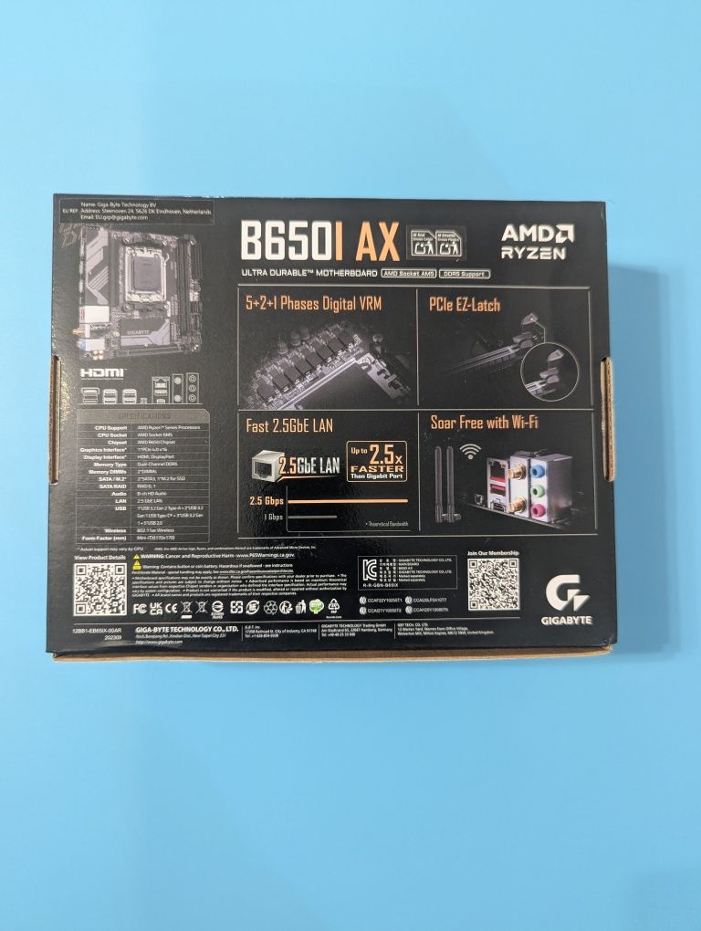3 роки гарантія Gigabyte b650i ax itx