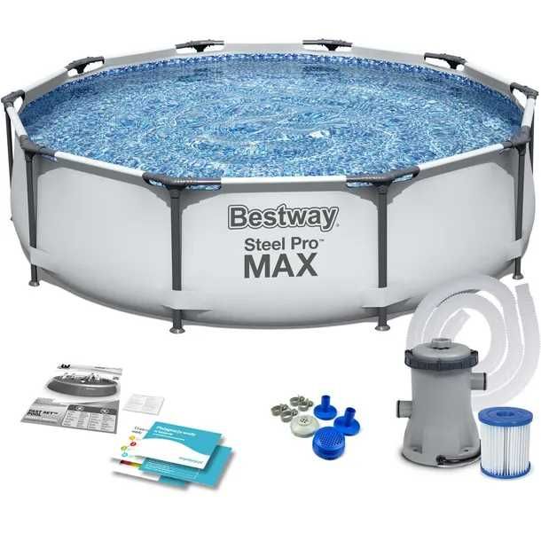 Basen Ogrodowy Stelażowy 305 x 76 cm Bestway 56408 + akcesoria