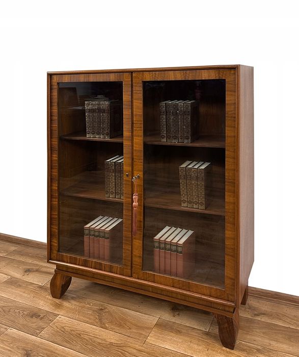 WITRYNA BIBLIOTEKA podręczna ART DECO antyk SZAFKA serwantka
