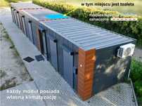 Kontener biurowy z toaletą. 18x3m 3 segmenty 3x klimatyzacja