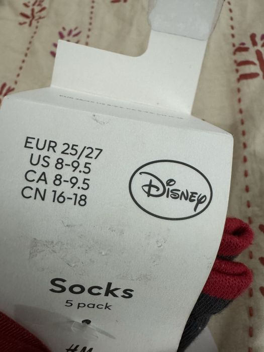 Шкарпетки дитячі 5 шт 25/27 НМ HM H&M Міккі Маус Disney