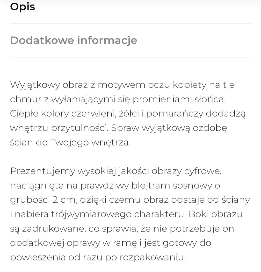 Obraz cyfrowy winyl