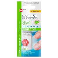 Odżywka do paznokci Eveline Cosmetics 8w1 Sensitive Total Action, 12ml