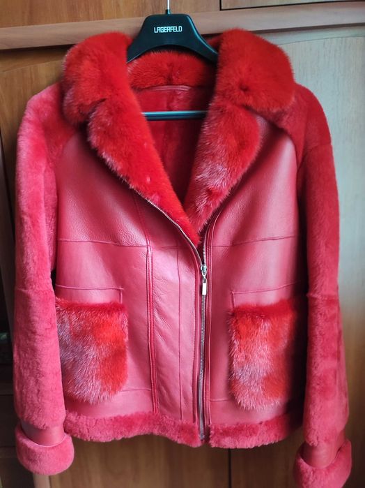 Дублянка,. Мутон + норка Довжина  спинці 59. по плечу до низу рук. 75