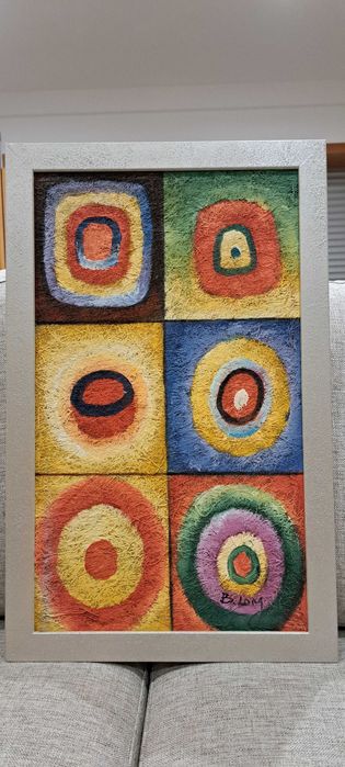 Quadros de cores quentes muito coloridos