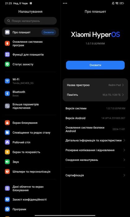 Планшет Xiaomi Redmi Pad 128 GB Graphite Gray
