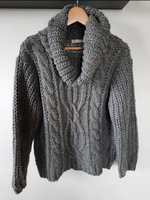 Sweter z luźnym golfem Made in Italy, roz. S