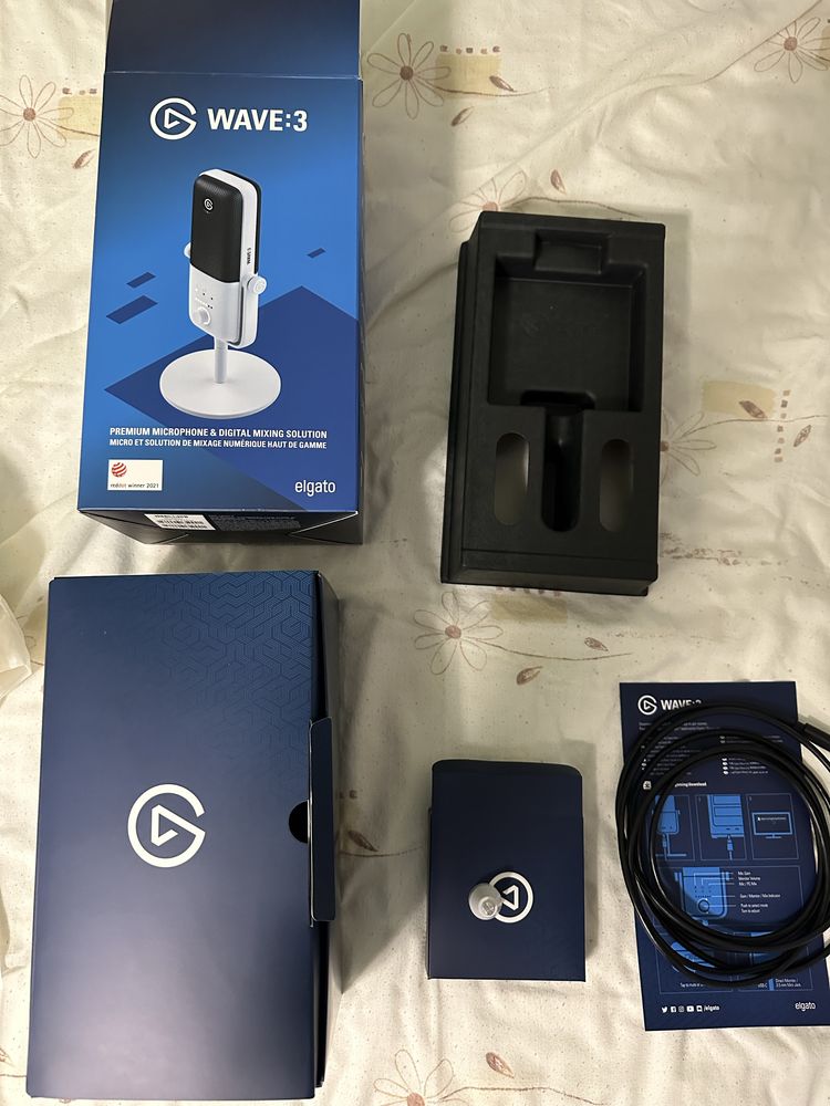 Mikrofon Pojemnościowy Elgato Wave 3 biały, jak nowy, TRANSPORT