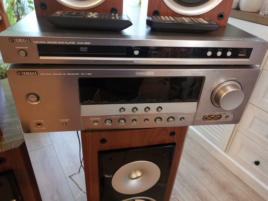 YAMAHA RX-V361 amplituner+dvd+głośniki
