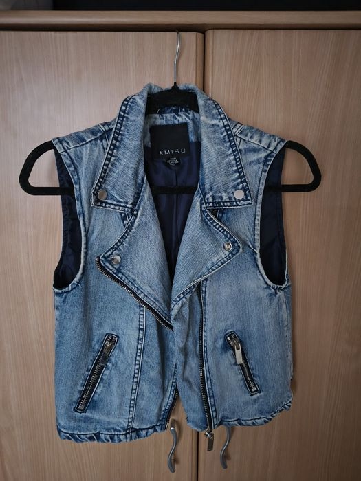 Kamizelka M 38 damska jeansowa bezrękawnik