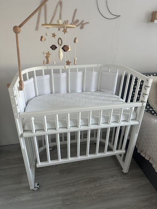 Lóżeczko dostawne Babybay boxspring comfort z dodatkami
