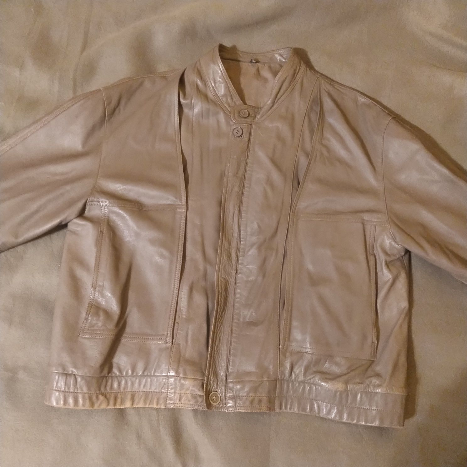Kurtka skórzana używana retro vintage brązowa
