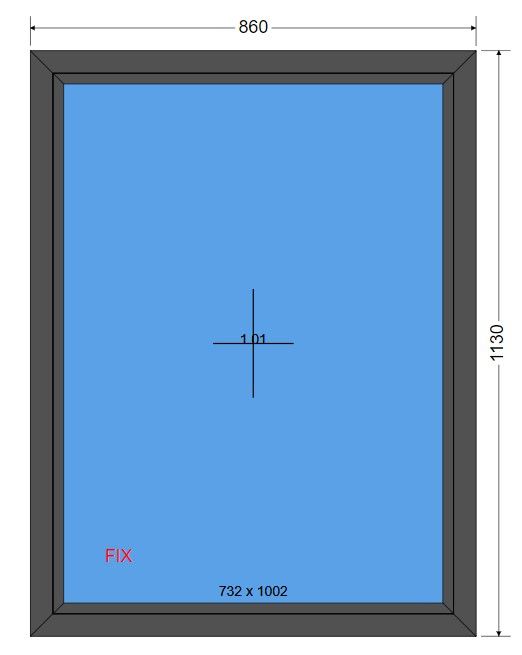Okno PCV 860x1130 mm/ 86x113 cm FIX Antracyt - SKLADOKIEN.PL /TANIO