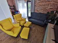 Strandmon sofa + 2 fotele + 2 podnóżki KOMPLET