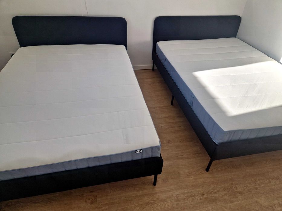 Camas Ikea 200x140 + colchao molas ensacadas firme USADAS 2X.