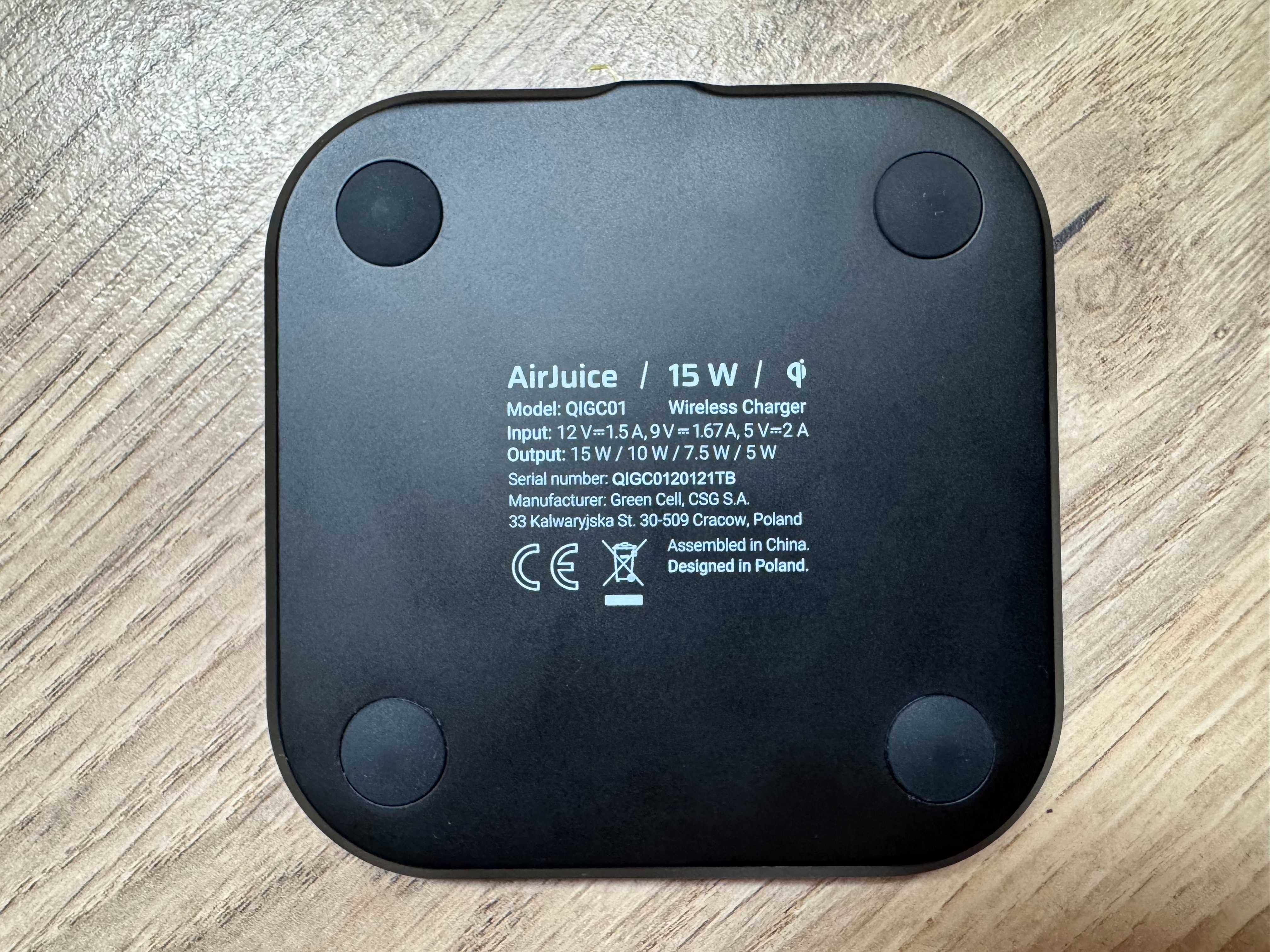 Ładowarka Qi 15 W Green Cell AirJuice #1