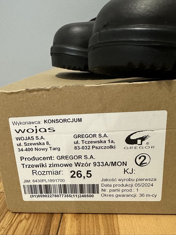 Nowe buty wojskowe Wojas Gregor 26,5 cm