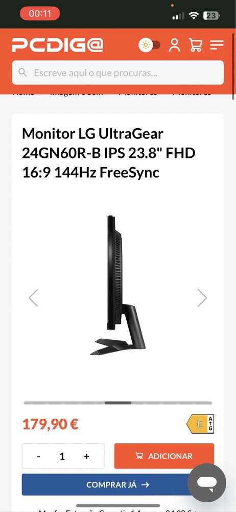 Monitor LG 144hz NOVO!