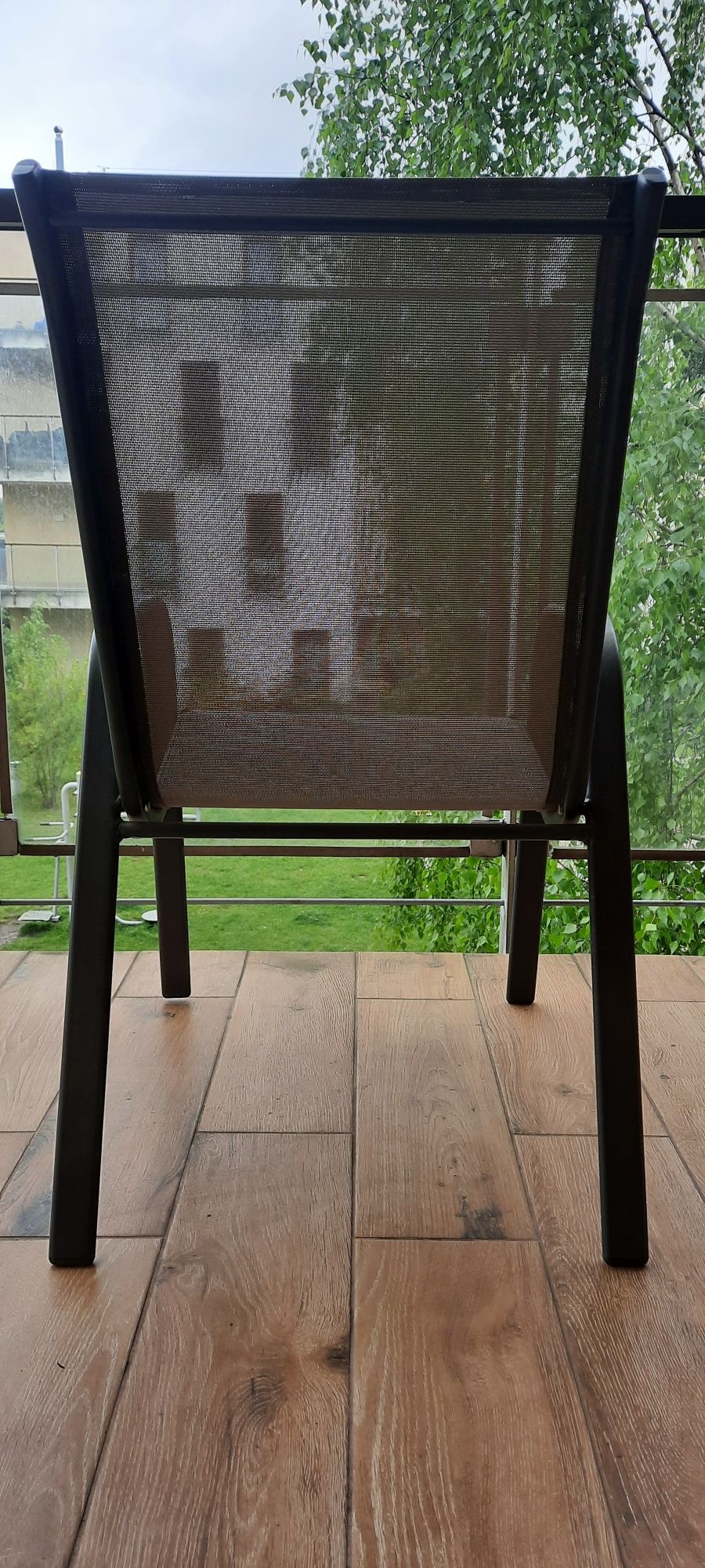 Krzesło do ogrodu/balkonu stalowe szare