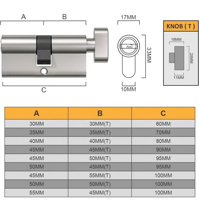 Mosiężna wkładka bębenkowa Bwintech 40T/40 mm